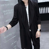 FOESCE Autumn Men Fashion Korean Style Long Trench Coat Hooded Cloak Abrigo Hombre Men Punk Hip Hop Cardigan Casual Streetwear Cape