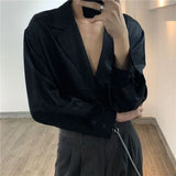 FOESCE 2025 Men Casual Shirt Solid Color Lapel Button Long Sleeve Fashion Tops Streetwear Loose Leisure Camisa Masculina S-2XL