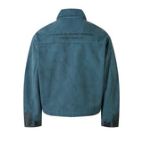 FOESCE Streetwear Washed Painted Autumn Windbreaker Jackets Mens and Women Turn Down Collar Baggy Clothes Oversized Loose Outwear Coats
