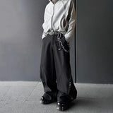 FOESCE Men Trousers Rivet Arc Deconstructed Casual Pants Streetwear Niche Campus Baggy Wide-Leg Pants Old Money Men'S Clothing 2025 New