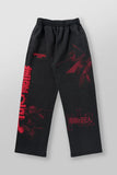 FOESCE New American sweatpants Gym fitness running stretch collaboration anime cool jogger cotton terry printed wide-leg casual pant