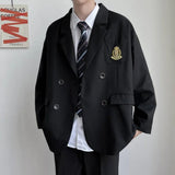 FOESCE Mens Dk Uniform Casual Suit Jacket Youthful Trend Versatile College Style Temperament High School Student Jacket Men'S Clothing