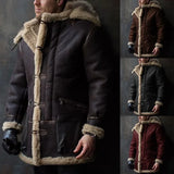 Autumn and Winter Man Parkas Hot Selling Fur Integrated Hooded Fur Collar Thick Coat Faux Fur Men's Coat European Size Jacket