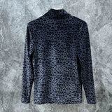 FOESCE Men T-Shirt Gold Velvet Leopard T-Shirt Spring And Autumn Streetwear Fashion Niche Youth Long Sleeve Top Men'S Clothing 2025 New