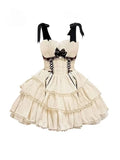 FOESCE Summer Women Mini Suspender Fluffy Lolita Dress Princess Tierred Ruffles Prom Gown Evening Frocks Y2k Evening Club One-Piece