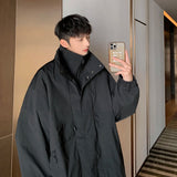 FOESCE Vintage American style trench coat Men's dark department Men's senior sense fake two-piece jacket outdoor mountaineering coat