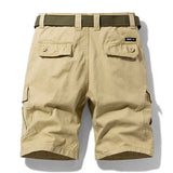 FOESCE Men Summer Brand New Solid Casual Classic Cargo Shorts Men Fashion Cotton Multi-pocket Shorts Men Outwear Breathable Shorts Male