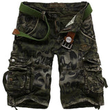 FOESCE Summer Men's Camouflage Printed Work Shorts Multi-Pocket Zipper Button Military Combat Five Shorts Daily Street Casual Shorts