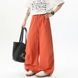 FOESCE Unisex Pants Wide Leg Athletic Lounge Pants Spring Summer Lightweight Stretch Waist Casual Sportswear Joggers Loose Thin Comfort