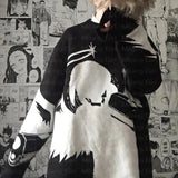 Y2K Unisex Pullovers Sweaters Angel raises gun Knitted Streetwear Maiden Oversized Harajuku O Neck Knitwear Men Women's Clothing