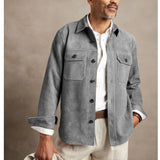 FOESCE Men's New Suede Jacket Casual Single-breasted Jacket Man Jackets Men's Winter Coats Mens Clothing Coat Clothes Spring 2025