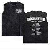 FOESCE 2025 Ateez Europe Tour Towards The Light Tops Men Women's Clothing Korean Fashion Hip Hop T-shirt Cotton Vintage Washed Tank Top