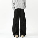 FOESCE Elastic Waist Men's Sweatpants Drape Solid Color Casual Drawstring  Trousers Wide Leg Loose Male sport Pants New casual pants