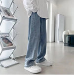 FOESCE Summer thin men's fashion famous brand versatile loose straight Summer wide leg pants clothes streetwear hiphop denim New 2025