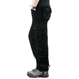 FOESCE Men's Tactical Camouflage Overalls High-Quality Cotton Multi-Pocket Trousers Sports Training Casual Work Pants