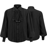 FOESCE Men Dress Shirts Long Sleeve Vampire Renaissance Steampunk Gothic Ruffled Vintage Medieval Shirts Men Clothing Chemise Male
