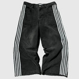 Foesce Y2K Baggy Jeans Harajuku vintage Striped Embroidered high quality Sweatpants men women Hip Hop Casual wide leg jeans streetwear