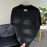 FOESCE Mens T-Shirt Y2k Sanskrit Rhinestone Decoration T-Shirt Summer Streetwear Gothic Rock Shiny Fashion Short Sleeve Top Men 2025