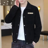 Men's Corduroy Jacket Spring Autumn New Style Trendy Wearin Casual Loose Fit Other Material Thin Clothing Length Regular