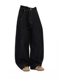 FOESCE American Retro Scythe Jeans Men's Women's Cleanfit Drapey Wide Leg Knife Workwear Pants High Waist Bootcut Denim Skinnies