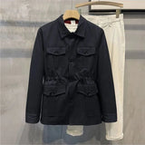 FOESCE Autumn Winter Vintage Workwear Jackets For Men Multi Pocket Slim Fit Coat British Style Fashion Tops Windbreaker Streetwear