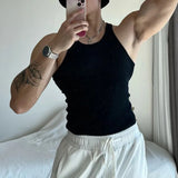 FOESCE Mens Sexy Shaping Sports Fitness Casual Cotton Vest 2025 New Genderless American Street Elastic Slim Solid Color Tank Top Unisex