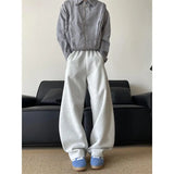 FOESCE 2025 Spring NEW Loose Casual pants man Solid baggy trousers Unisex Wide leg pants Fashion trend youth skateboard pants male