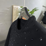 FOESCE Mens T-Shirt Y2k Sanskrit Rhinestone Decoration T-Shirt Summer Streetwear Gothic Rock Shiny Fashion Short Sleeve Top Men 2025