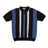 FOESCE New Men's Polo Shirt 2025 Summer Stripes Short Sleeve T-shirts Casual Streetwear Tops Tees Polo Shirts Man Fashion Knit Pullover