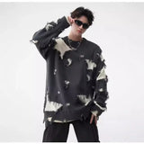 Autumn New Sensibility Idle Style Men's Women's American Street Casual Versatile Hip Hop Spliced Fringe Couple Sweater Pullovers