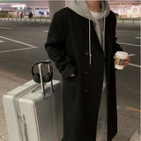 Autumn and Winter 2024 New Woolen Coat, Business Leisure Mid-length Warm Coat, Youth Slim Thick Windbreaker.S-3XL