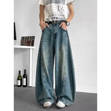 FOESCE Men Baggy Jeans Wide Leg Unisex Streetwear Hip Hop Dance Pants Loose Fit Trousers Oversized Urban Jogger Street Dance Clothing