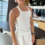 FOESCE Mens Sexy Body Shaping Sports Fitness Casual Vest 2025 New Genderless Breathable Elastic Slim Solid Color Simple Tank Top Unisex