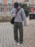 Casua Cropped Men's Cashmere Sweater Trendy Male Half Turtleneck Long Sleeve Knitted Pullover 2024 Autumn Warm Knit Jumper Tops