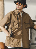 Techwear Cargo Shirts Men Short Sleeve Tops Men's Clothing Casual Quick Drying Summer Japanese Streetwear Hip Hop
