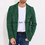 FOESCE Men's Suede Jacket Men's Dress Jackets for Suit Elegant Clothes Man New in Coats and Jackets Mens Suits Luxury Man Coat Blazers