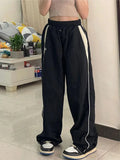 FOESCE Summer fashion trend retro personality Y2K hip-hop street trend Harajuku casual wide leg straight leg loose sports pants