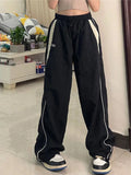 FOESCE Summer fashion trend retro personality Y2K hip-hop street trend Harajuku casual wide leg straight leg loose sports pants