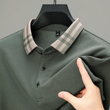 FOESCE Light luxury brand polo shirt long sleeved spring and autumn new style comfortable and breathable casual striped lapel T-shirt