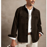 FOESCE Men's New Suede Jacket Casual Single-breasted Jacket Man Jackets Men's Winter Coats Mens Clothing Coat Clothes Spring 2025
