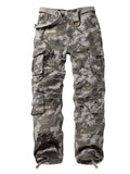 FOESCE Men's Casual Cargo Pants Camo Pants Combat Work Pants with 8 Pockets(No Belt)