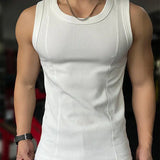 FOESCE New Men's Casual Tank Top Summer Fitness Training Elastic Base Layer 2025 Sleeveless Sports Vest bodybuilding gym t shirt men