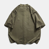 FOESCE Mesh Short Sleeve Shirt Men Summer Japanese Streetwear Fashion Loose Casual Oversize Cargo Shirts Cityboy Blouses Cardigan