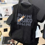 FOESCE Street Cycling Vest Men's Pure Cotton Vest Summer New Sleeveless Washed Old Ruffian Handsome Trend Retro American Vest Clothes