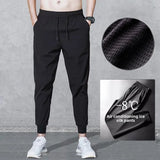 New Men's Ice Silk Pants Casual Breathable Loose Fit Quick Dry Sweatpants Summer Thin Style Air Conditioning Trousers