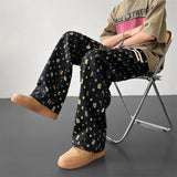 FOESCE Cotton Casual Pants Men Fashion Retro Colored Plaid Pants Men Streetwear Hip-hop Loose Hollow Out Pants Mens Hole Trousers M-3XL