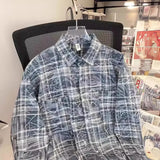 2024 Summer New Men's Plaid Shirt Long Sleeve Street Style High-end Feel Trendy Casual Outer Wear American Style Jacket
