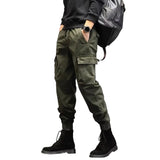 FOESCE Cargo Pants for Mens Elastic Casual Trousers Zipper Multi-Pocket Joggers