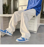 FOESCE Summer thin men's fashion famous brand versatile loose straight Summer wide leg pants clothes streetwear hiphop denim New 2025