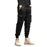 FOESCE Cargo Pants for Mens Elastic Casual Trousers Zipper Multi-Pocket Joggers
